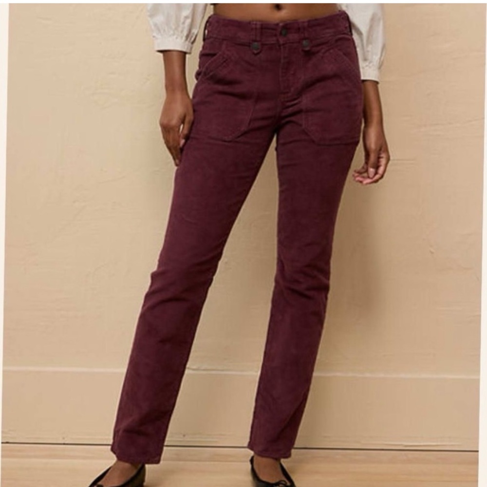 American Eagle Maroon Corduroy Classic Skinny Pants Size 14
